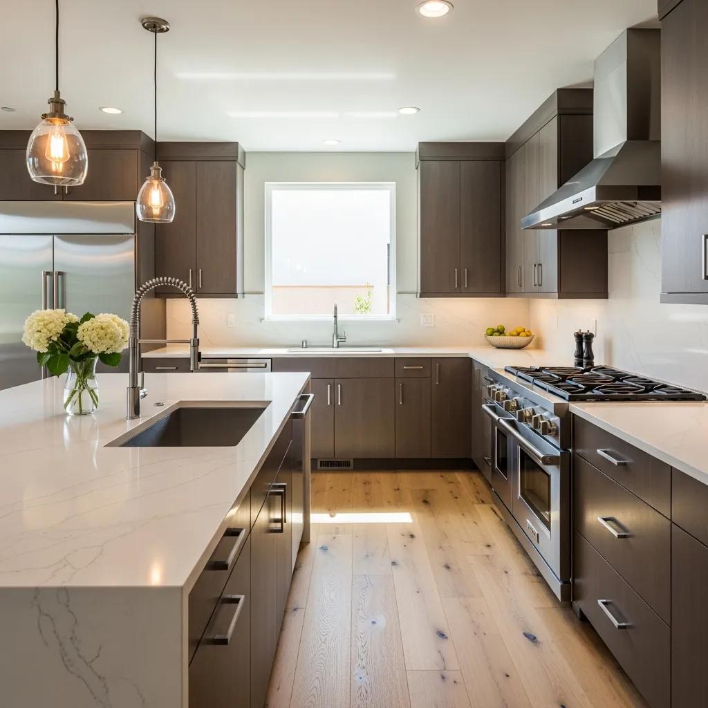 Modern kitchen with open layout and updated finishes