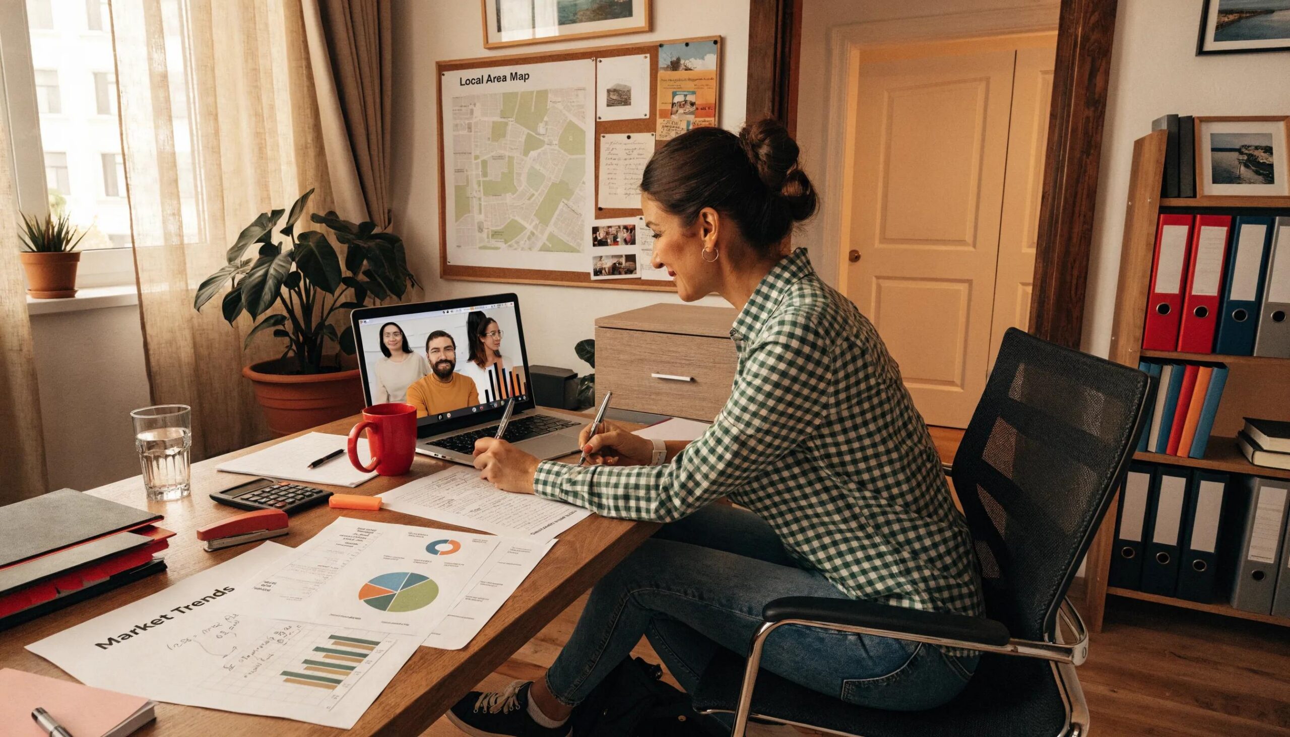 Why Choose a Jumper Realty Agent in MS & TN? 2 Real estate agent analyzing market data while consulting with clients online, demonstrating local expertise